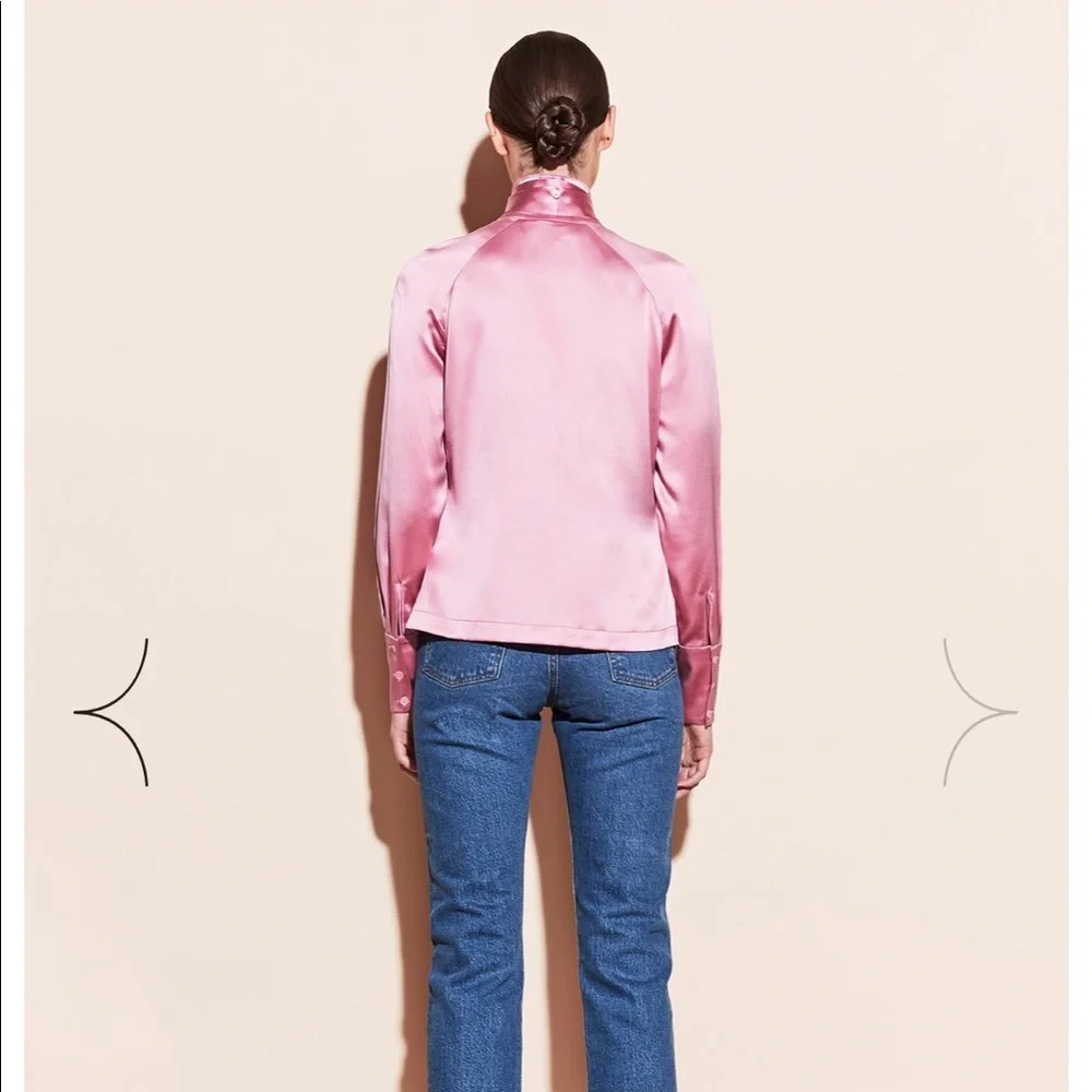 Fleur du Mal pink silk blouse, size 4 - Picture 8 of 11